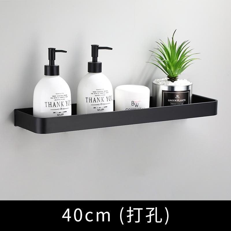 Raft de baie, raft de duș pentru baie cu cârlig, suport pentru șampon pentru baie, raft de colț pentru baie, suport de depozitare din aluminiu negru pentru bucătărie