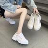Sneakers New Round Head Fashion Color Matching Light Mouth Lace-up Casual Inner Height Increase Student Single Shoes Women's Shoes