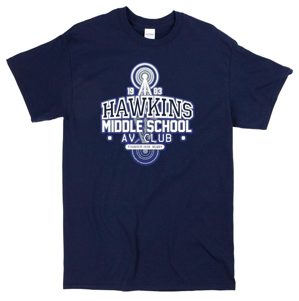 Stranger Things Hawkins Middle School AV Club T-shirt TV Show Tee Horror S