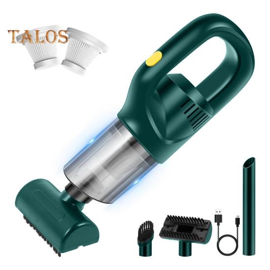 

Беспроводной пылесос с 3 всасывающими головками, мощное всасывание, компактный портативный ручной автомобильный пылесос, пылеуловитель зелёный