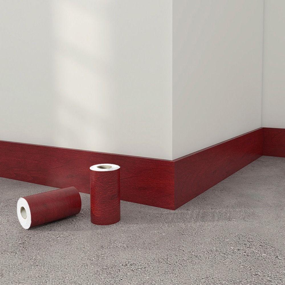 Thicken Floor Sticker Patches 10cmx10m Waist Line Wallpaper Wood Grain Tape  Furniture Renovation
