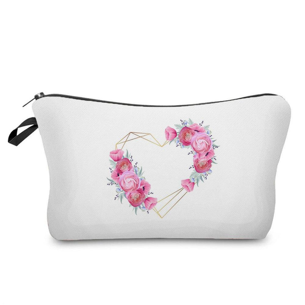 Women Love Print Cosmetic Bag Toiletries Organize Travel Storage Case  6385