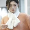 Korean Style Thick Plush Pearl Scarf for Women - Imitation Otter Fur, Warm Winter Fashion, Solid Color