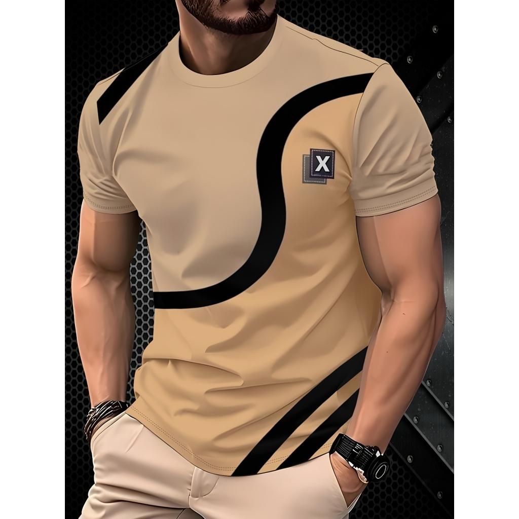 Men's Striped Top Simple Comfortable Short-sleeved Fashionable T-Shirts Men’s