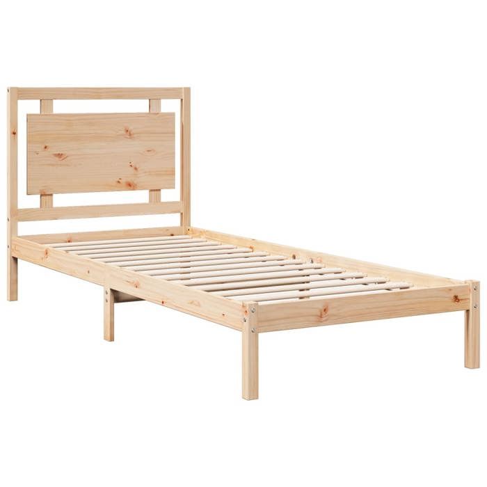VidaXL Extra Long Bed Frame Without Mattress 100x210 Cm Solid Wood, Bedroom Furniture, Bed Base, Wooden Bed, Bed, 3309185