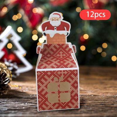 12 Stück Weihnachtskeksboxen Bäckereibox Snack Multifunktional Geburtstag Mini-Kuchen Feiertag
