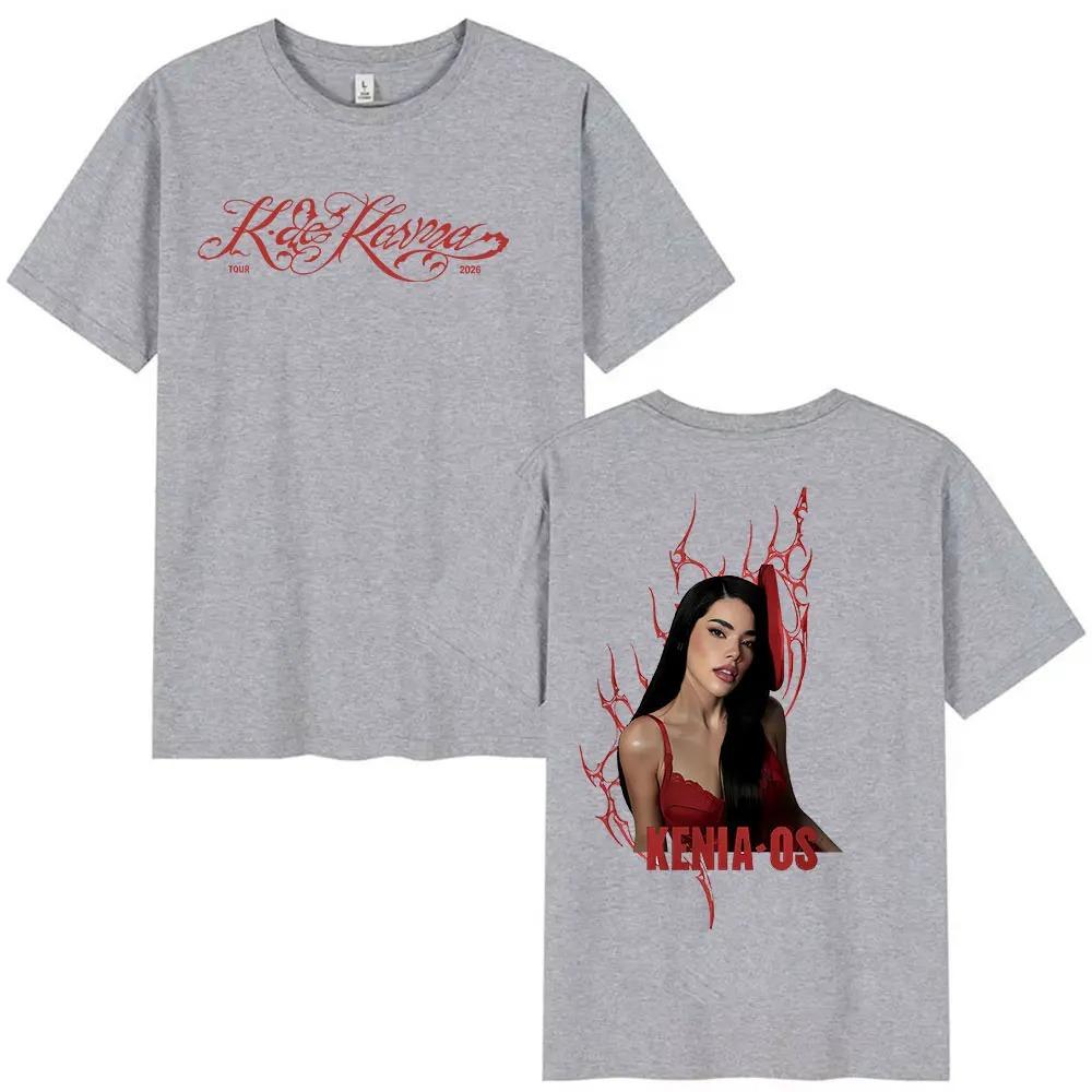 Singer Kenia Os K De Karma Tour 2026 Print T Shirts Men Women Harajuku Vintage Fashion Oversized Cotton T-shirt Loose Streetwear