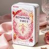 Baraja de Tarot Romántico Fantasía Rosa 11*6.2cm en Caja de Lata, Baraja Completa de 78 Cartas con Folleto de Instrucciones, Oráculo de Adivinación Espiritual