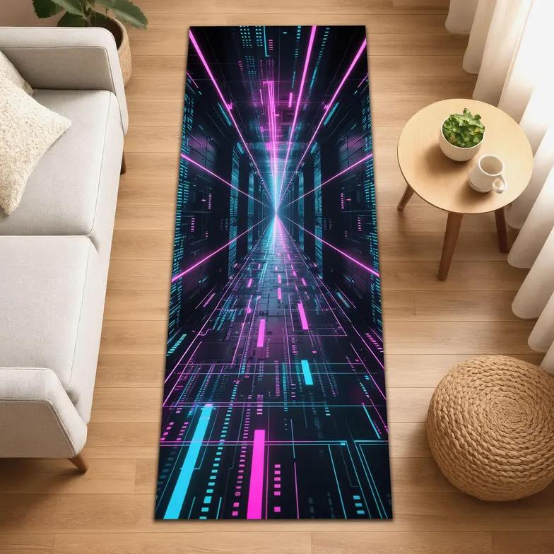

Vortex Pattern Runner Rug 3D Optical Illusion Modern Home Decor Carpet Swirl Hole Design Soft Non-slip Floormat for Hallway 40X120CM