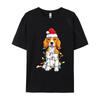 Beagle Santa Christmas Tree Tshirt Funny Lovers Gift TShirt Tops  Tees Hip Hop Cotton Tight Men Basic