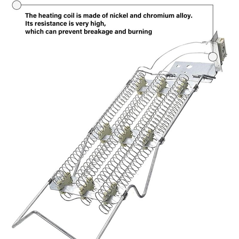 Dryer Heating Part Replacement Electric Dryer Heating Tube Aluminum Alloy Heating Accessory for Effective Operation
