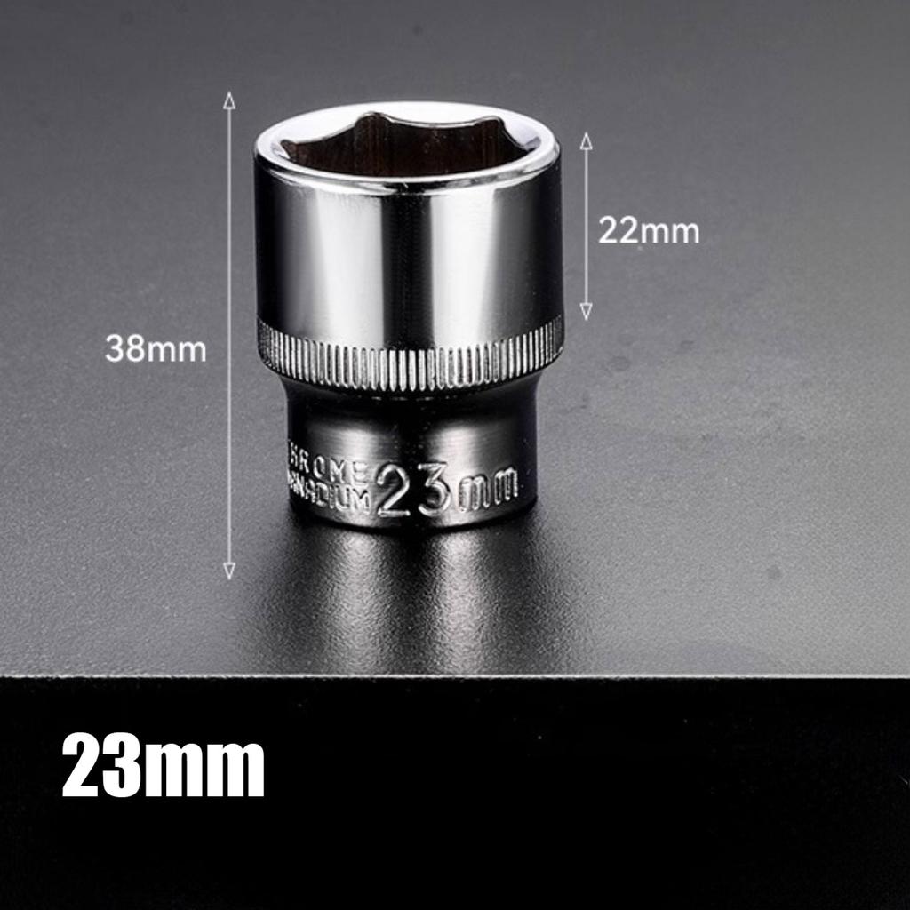1pc 8-32mm Hex Socket Wrench Head Set 1/2 Short Long Socket Deep Nut Driver Sleeve Spanner End Ratchet Tool With Holder