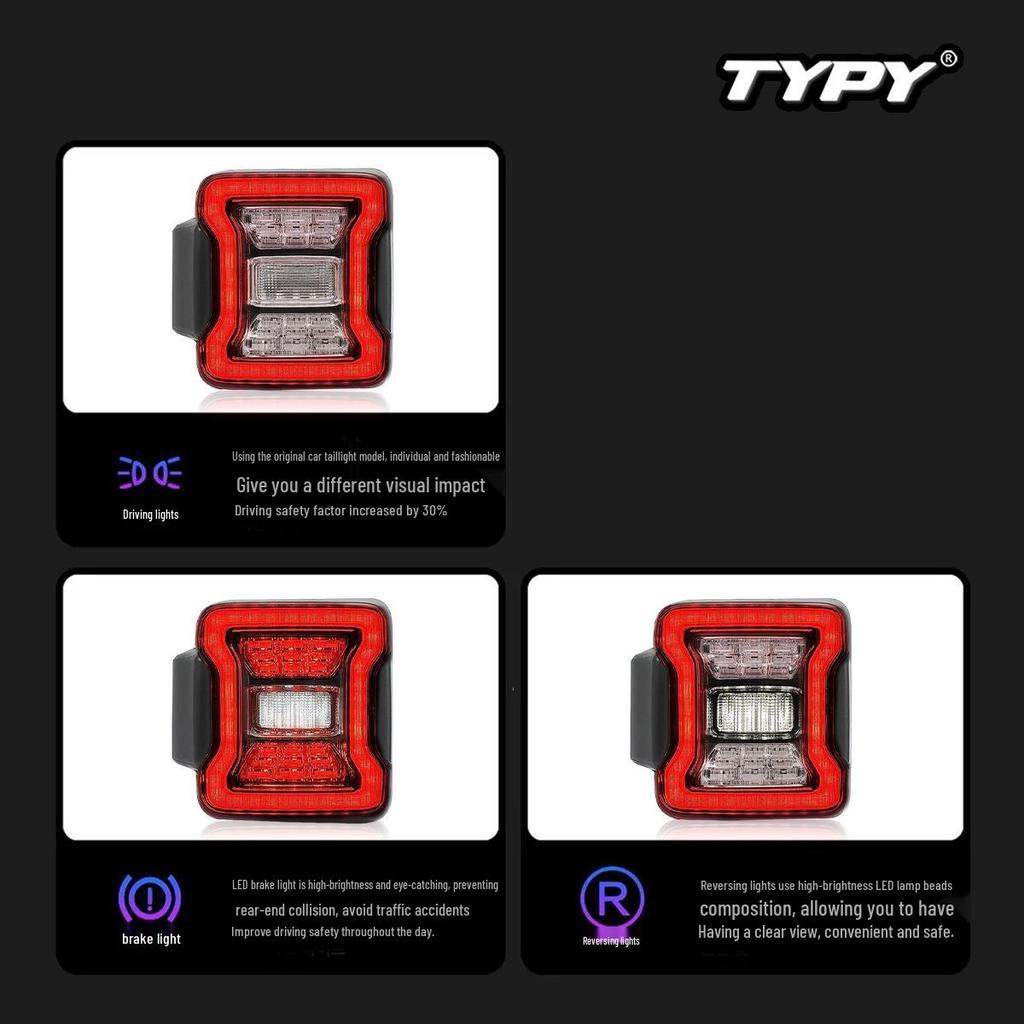 Compatible LED Taillight Assembly for 07-24 JEEP Wrangler JK/JL - Brake & Running Lights