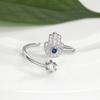 Hamsa Hand Adjustable Rings Turkish CZ Evil Eye Ring for Women Hand of Fatima Lucky Amulet Jewelry Protection Gift