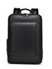 Large Capaci Men's Leather Backpack Double Oulder Waterproof Commuter Travel Backpack    Soft Handle Zipper Laptop Bag