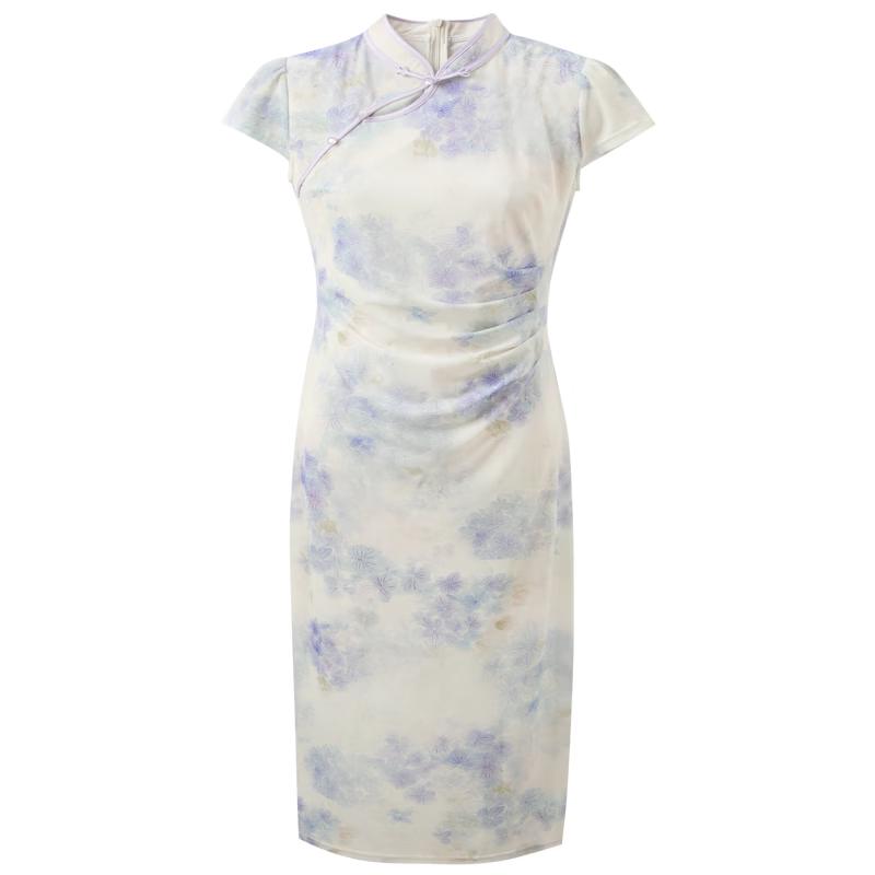 

Misty Floral New Chinese Style Slim Slit Long Dress S 155/80A