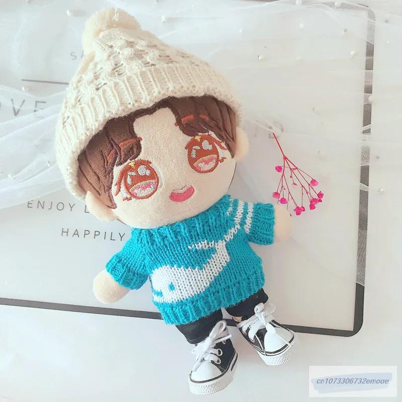 20cm Plush Doll's Clothes Knitted hat animal whale sweater pants Accessories for Korea Kpop EXO Idol Dolls Clothing Fans Gift
