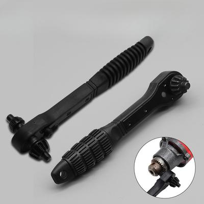 1PC 2-in-1 Drill Chuck Key Wrench, Black Fast Ratchet Wrench, Two-end Dual-purpose Wrench, Hardened