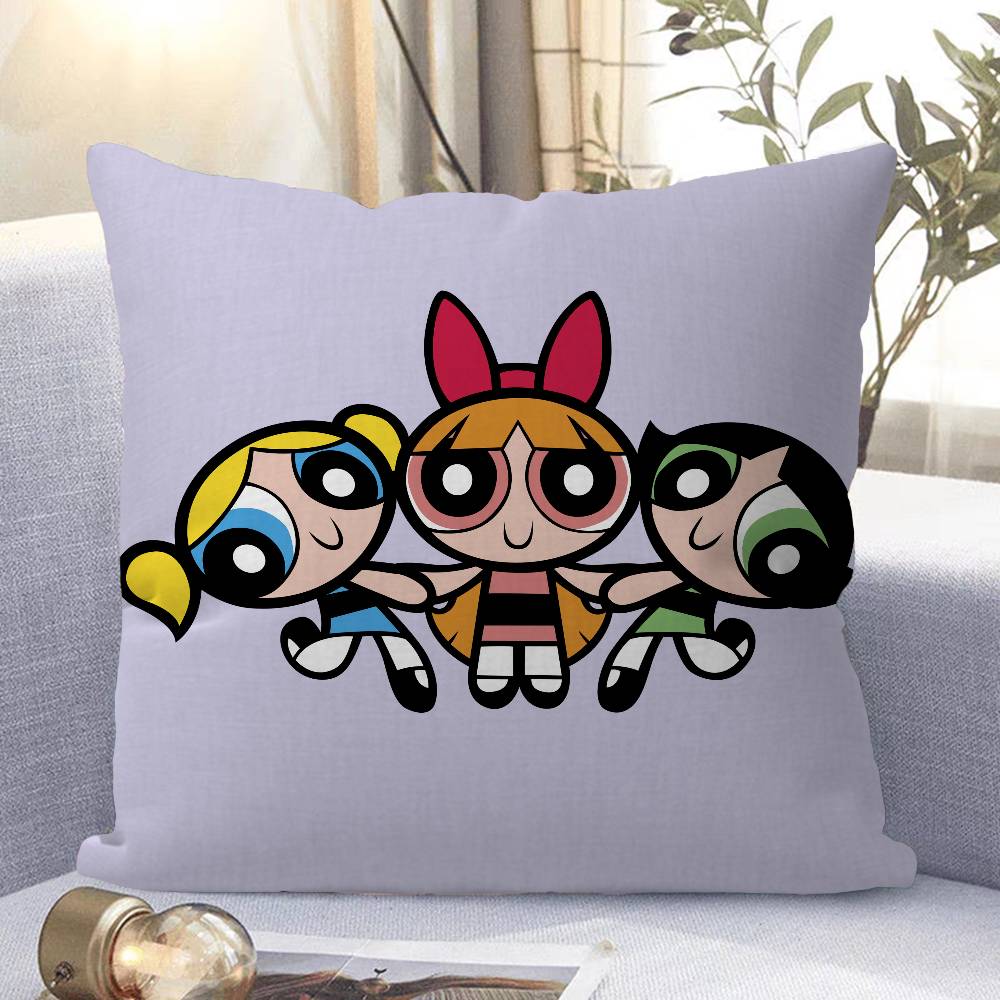 

The Powerpuff Girls Pillow Case Removable Washable Cushion Cover – All-Season Soft Linen 12x12Inch