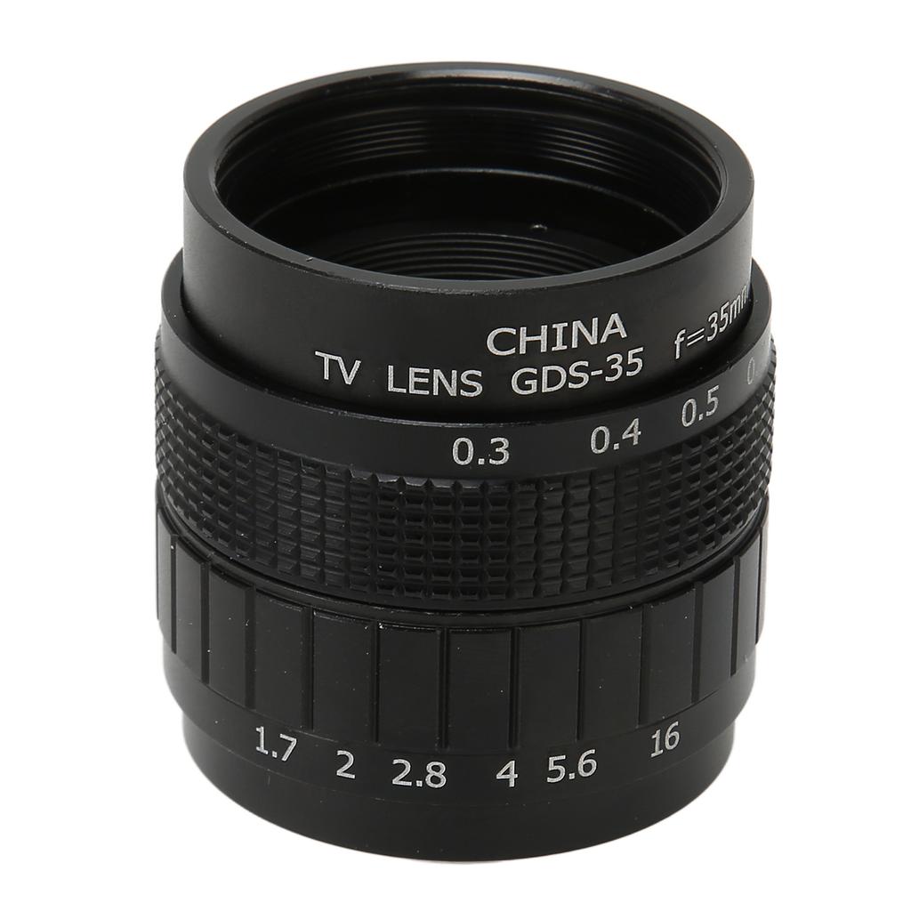 35mm 2/3 Manual Lens F1.7 Large Aperture Fixed Telecine Lens for C Mount Mirrorless Camera