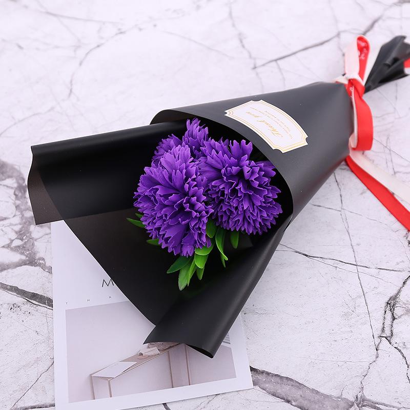Artificial Carnation Soap Carnation Bouquet with Bear Doll Birthday Gift Mother's Day Gift Home Decoration Wedding Decoration