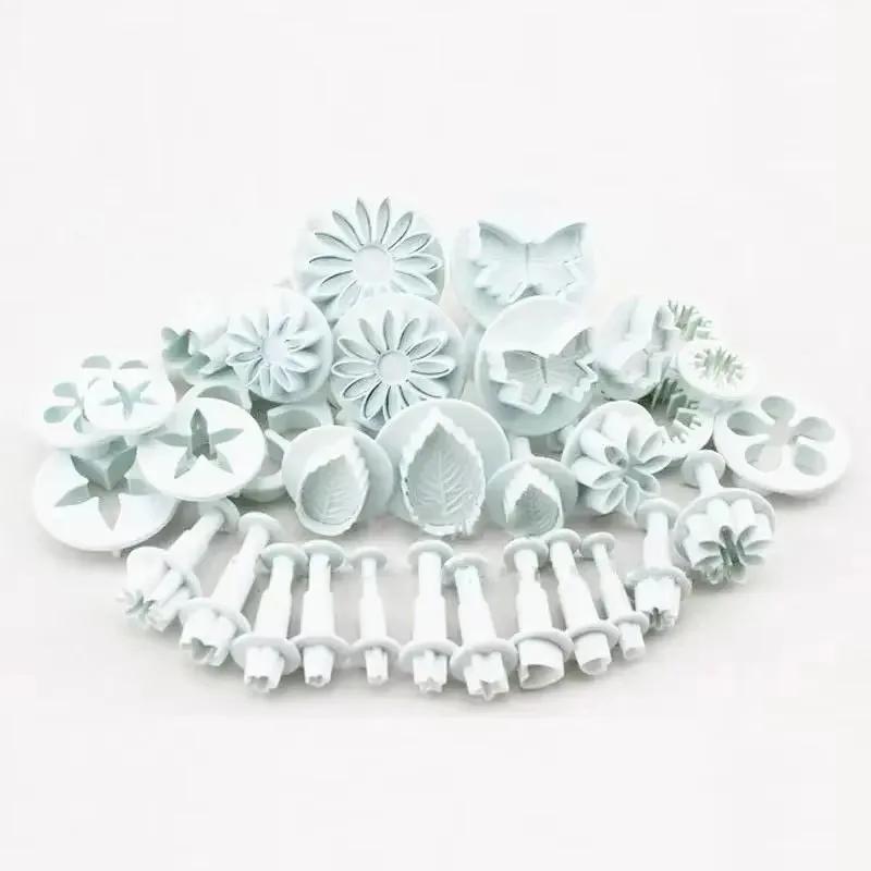 33pcs/set Plunger Cutter Fondant Cutter Cake Cookie Mold DIY 3D Decorating Tools Baking Supplies Cookie Mold