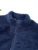 Kids Casual Outerwear Long Sleeve Stand Collar Soft Plush Zipper Closure Pockets Side Warm Jacket