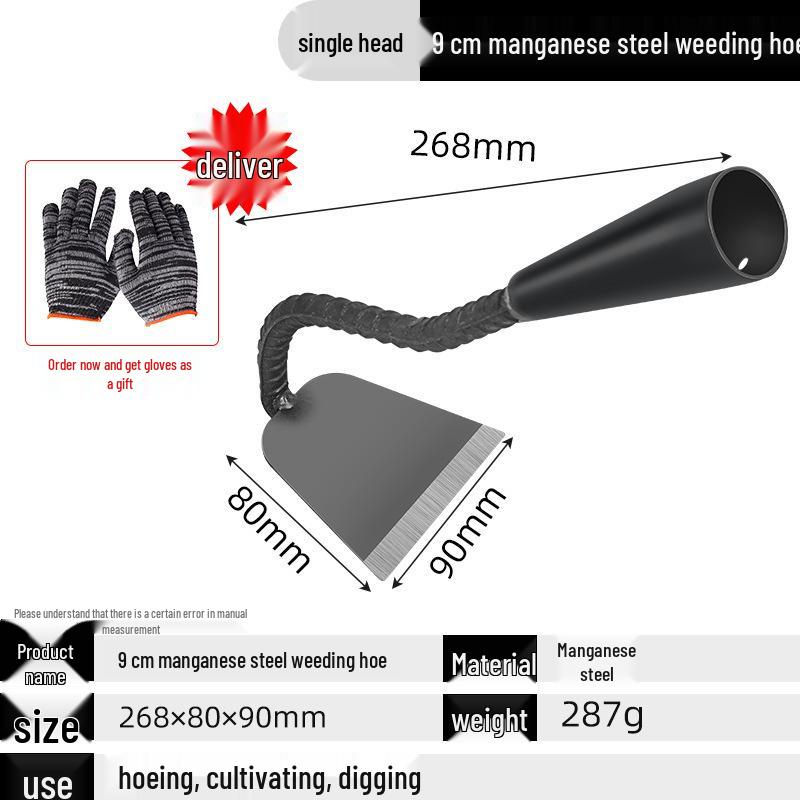 Manganese Steel Hoe: Traditional Agricultural Tool for Planting, Weeding, and Shoveling.