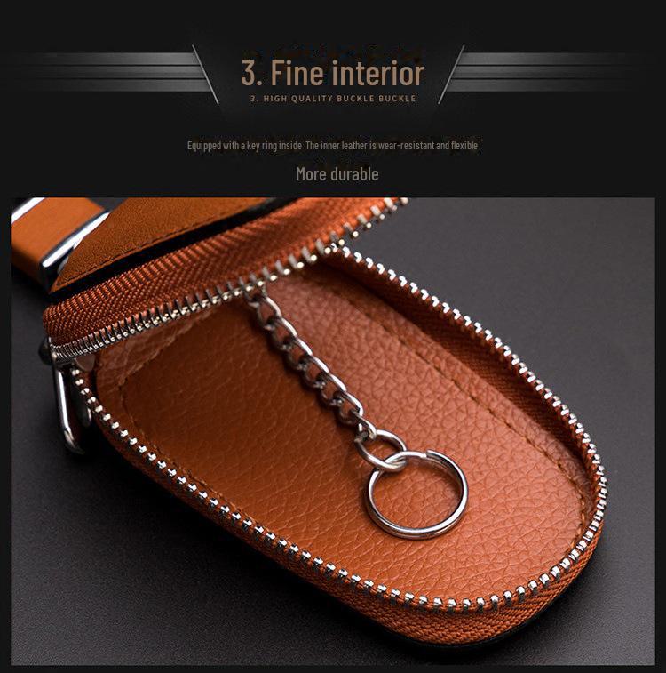 Universal Genuine Leather Car Key Bag for Men & Women—Personalized Remote Cover for Volkswagen, Toyota, Hyundai & Honda