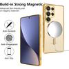 Mocne Magnetyczne Magsafe Przezroczyste Cienkie Etui Dla Samsunga Galaxy S25 S24 S23 S21 FE S22 Ultra Plus Luksusowe Platerowane Silikonowe Miękkie Etui