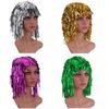 Foil Tinsel Wig Metallic Fancy Dress Shiny Wig 80s Disco Cosplay Party Supplies Photo Booth Props for Adults