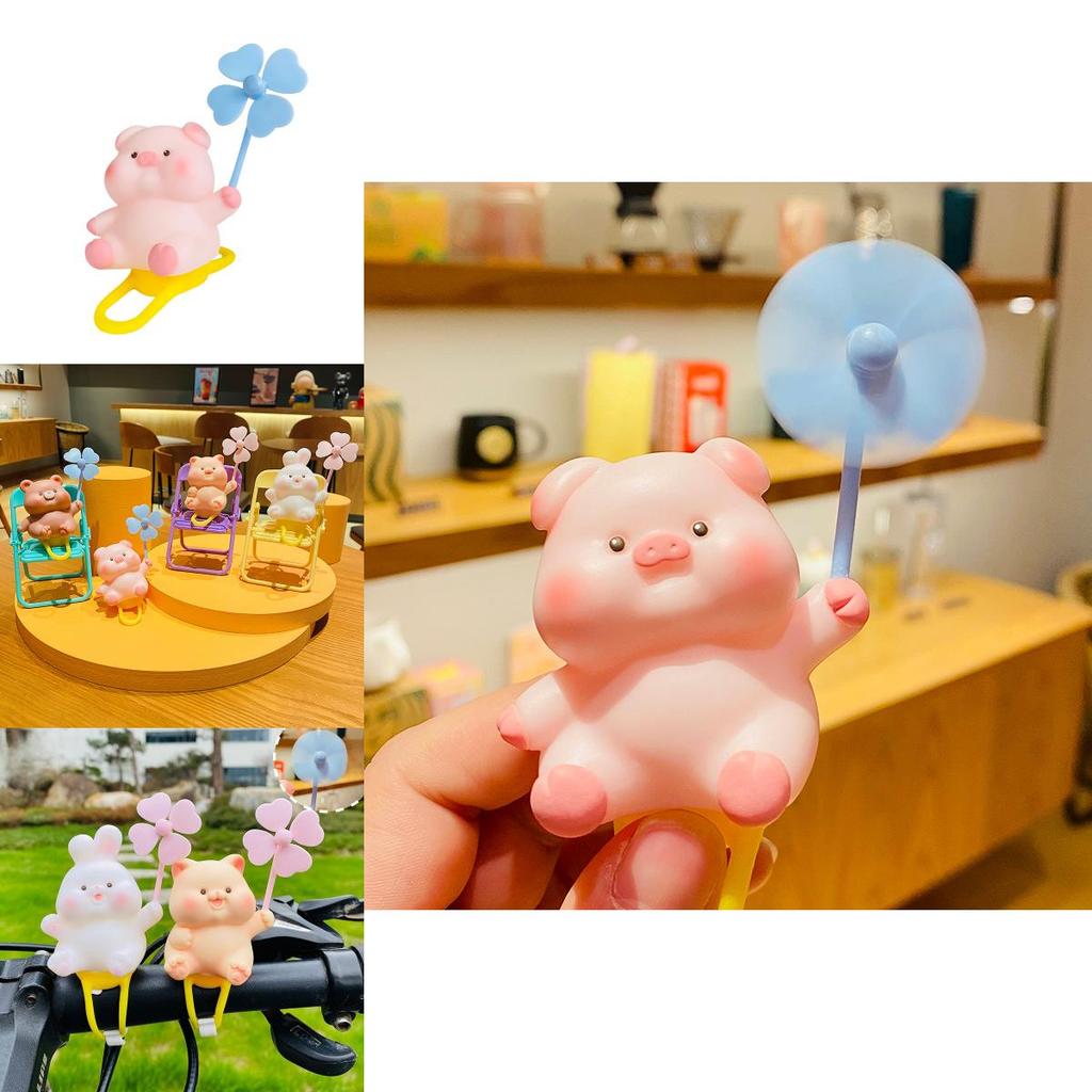 Adorable Cartoon Pig Windmill Plush Cute Car Decoration Creative Small Gift
