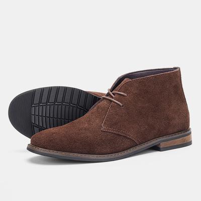 Mode Rindsleder Herren Lederstiefel Schnürung Einfarbig Herren Reitstiefel Herrenstiefel