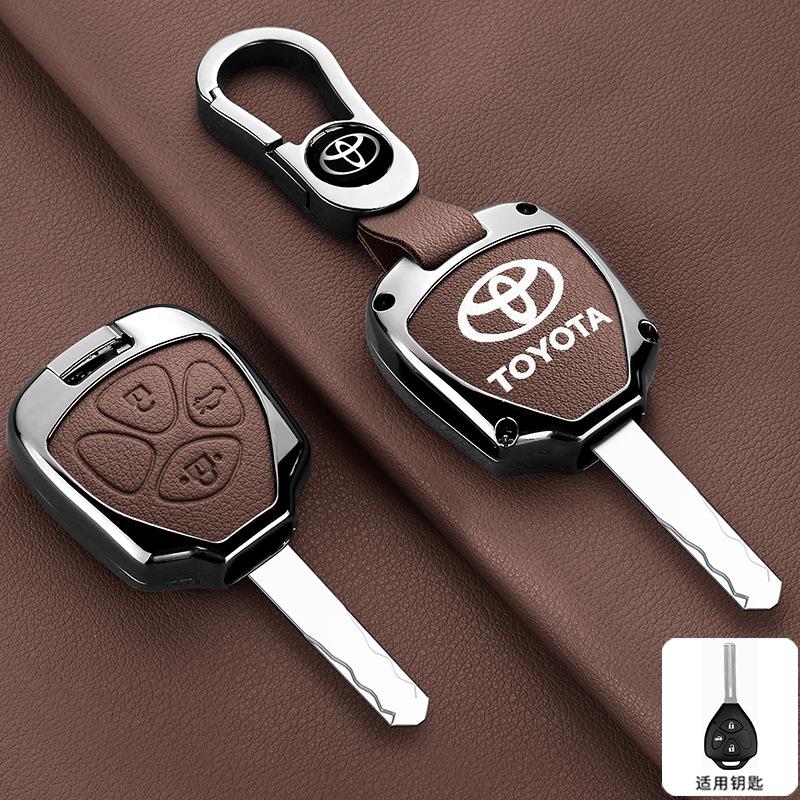 

For Toyota Corolla VIOS Camry Yaris RAV4 HiLux Cruiser Fortuner 2/3/4Buttons Auto Key Shell Fob Holder Bag Car Key Case Cover