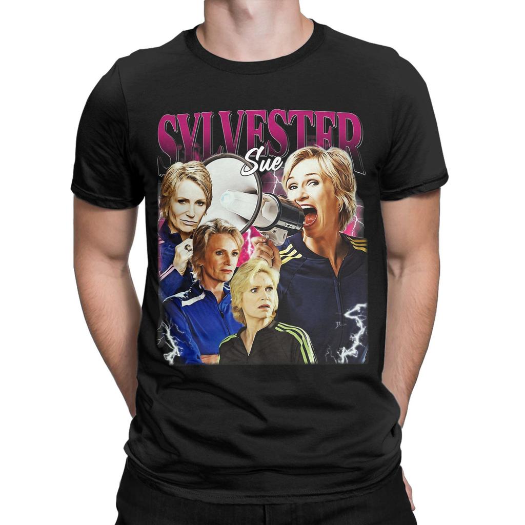 Vintage Sue Sylvester Glee T-Shirt for Men O Neck 100% Cotton T Shirt Short Sleeve Tees Graphic Printed Clothing