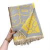 Korean Version of Cute Bear Student Imitation Cashmere Scarf High End Lady Soft Girl Tassel Shawl  Warm and Thickened Scarf