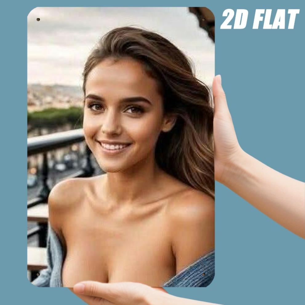 Vintage Metal Wall Art Large Retro Female Face & European Balcony Iron Sign 8x12 Inch - Easy Install for Yard Housewarming Party