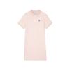 French Striped Polo Collar Short Sleeve Dress Women Dresses Light-Pink White L122W147