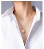Winter Fashion Sweater Niche: Daisy & Seashell Pendant Necklace in White Titanium Steel