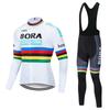 Long Sleeve Cycling Jersey Set With Fleece Lining Unisex Bike Apparel Outdoor Road