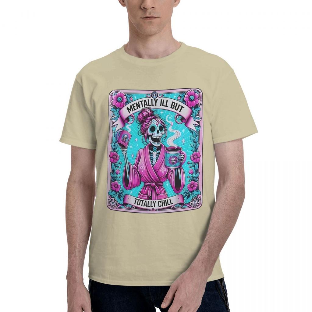 Skelett Kaffee Tarot 100% Baumwolle Lässig Atmungsaktiv Bequem Totoro Lustige Herren T-Shirts T-Shirts Herren