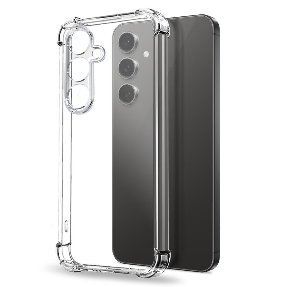 

NORTHJO For Samsung Galaxy S24 FE Case Four Corner Shockproof TPU Clear Phone Cover with Tempered Glass As Shown A