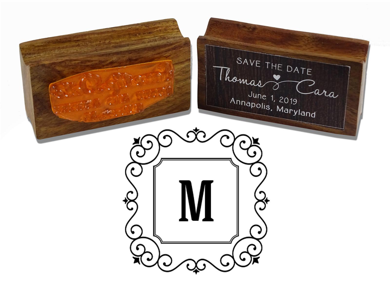 

Printtoo Monogram Letter Square Swirl Border M Odd Mounted Rubber Stamp Office