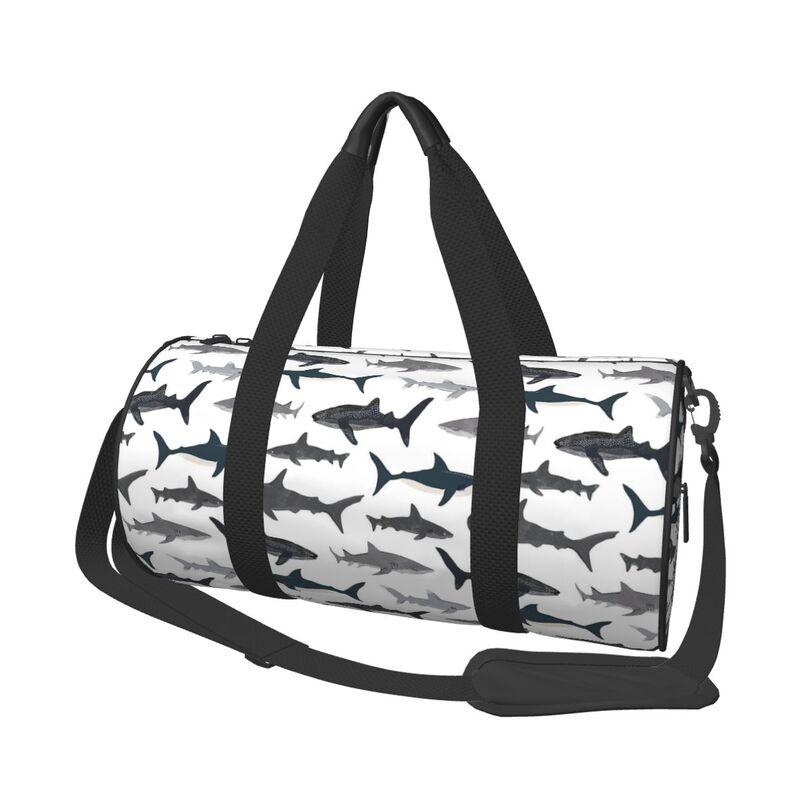 

Cartoon Sharks Print Travel Duffel Bag Lightweight Sport Gym Yoga Bag Portable Waterproof Luggage Bags Gift for Women Men