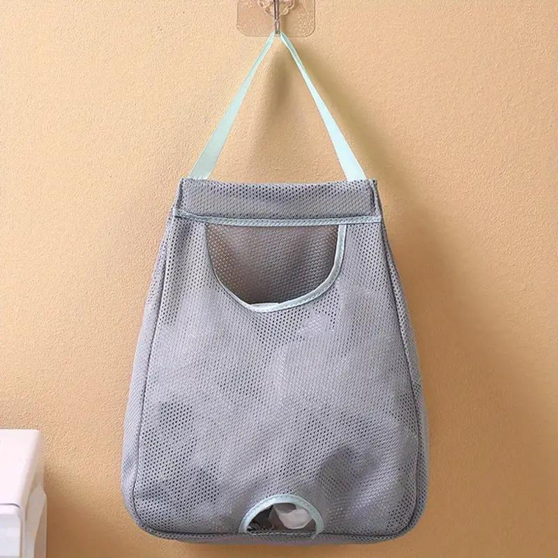 Distributore di sacchetti per la spazzatura in rete a parete, porta sacchetti di plastica e organizer per la cucina