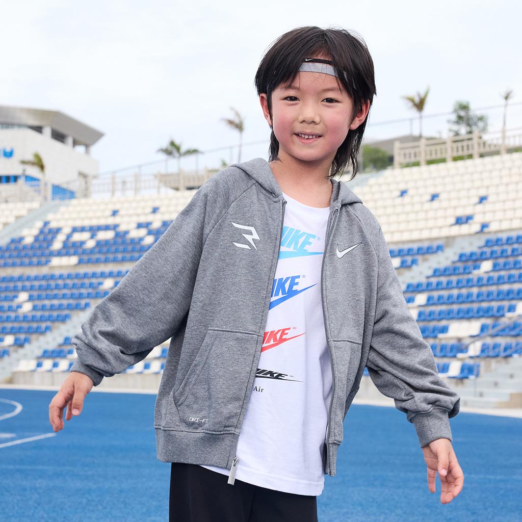 Nike 3Brand Series Minimalist Logo Fashion Comfortable Hoodie Kids Hoodies Rock-Gray NY2342057GS-001