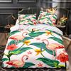 Tropical Plants Floral King Queen Duvet Cover Green Palm Leaves Bedding Set Cream-colored Flowers 2/3pcs Polyester Quilt Cover