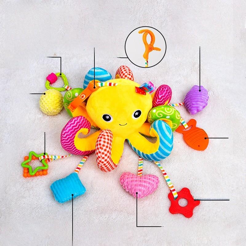 Baby Toy Car Mirror With Soft Plush Characters For Newborns And Infants