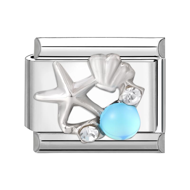 Shiny Y2K Zircon Butterfly Leaf Moon Cat Flower Fish Italian Charm Links Fit 9mm Stainless Steel Bracelet Women DIY Making Gifts