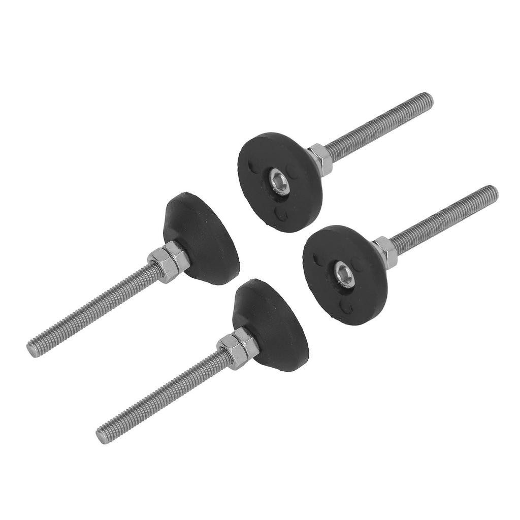 4Pcs Swivel Leveling Mounts Furniture Glide Adjustable Nylon Rubber Base Leveling Pads D30xM6x50 Black